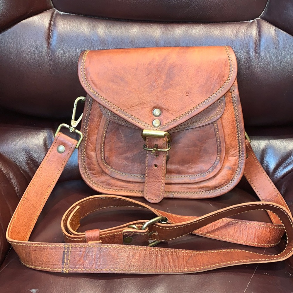 Tan Leather Satchel Bag